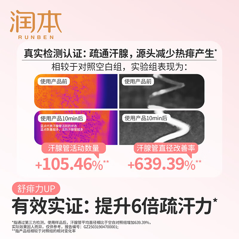 润本桃子水爽身露婴儿新生宝宝痱子水专用桃叶精华液体爽身粉 50ml 1瓶 【滚珠款】桃子水