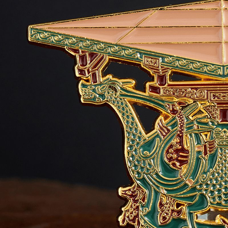 错金银四四凤方案河北博物院冰箱贴文创古风礼品 错金银四四凤方案河北博物院冰箱贴文创古风礼品