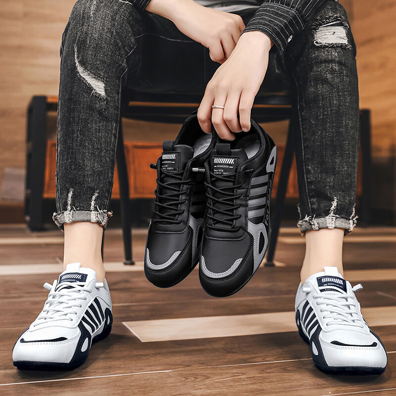 西域骆驼（VANCAMEL）男鞋2025冬季新款舒适防滑运动跑步休闲阿甘鞋时尚百搭潮流鞋子男 【官方正品 质量保证】白色配色 43