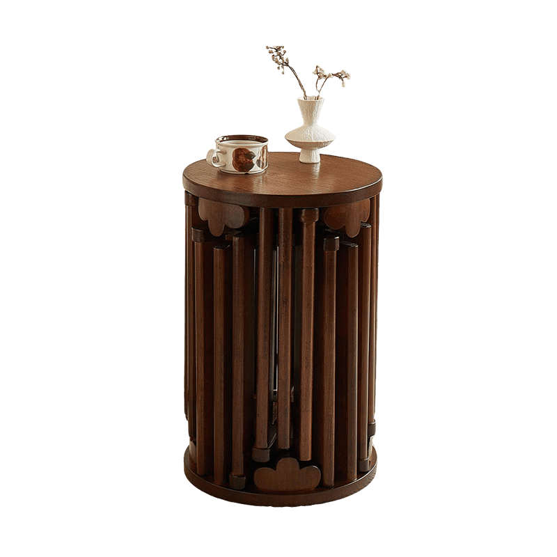 中偉實木凳子可疊放家用邊幾圓凳小板凳客廳吃飯凳椅子