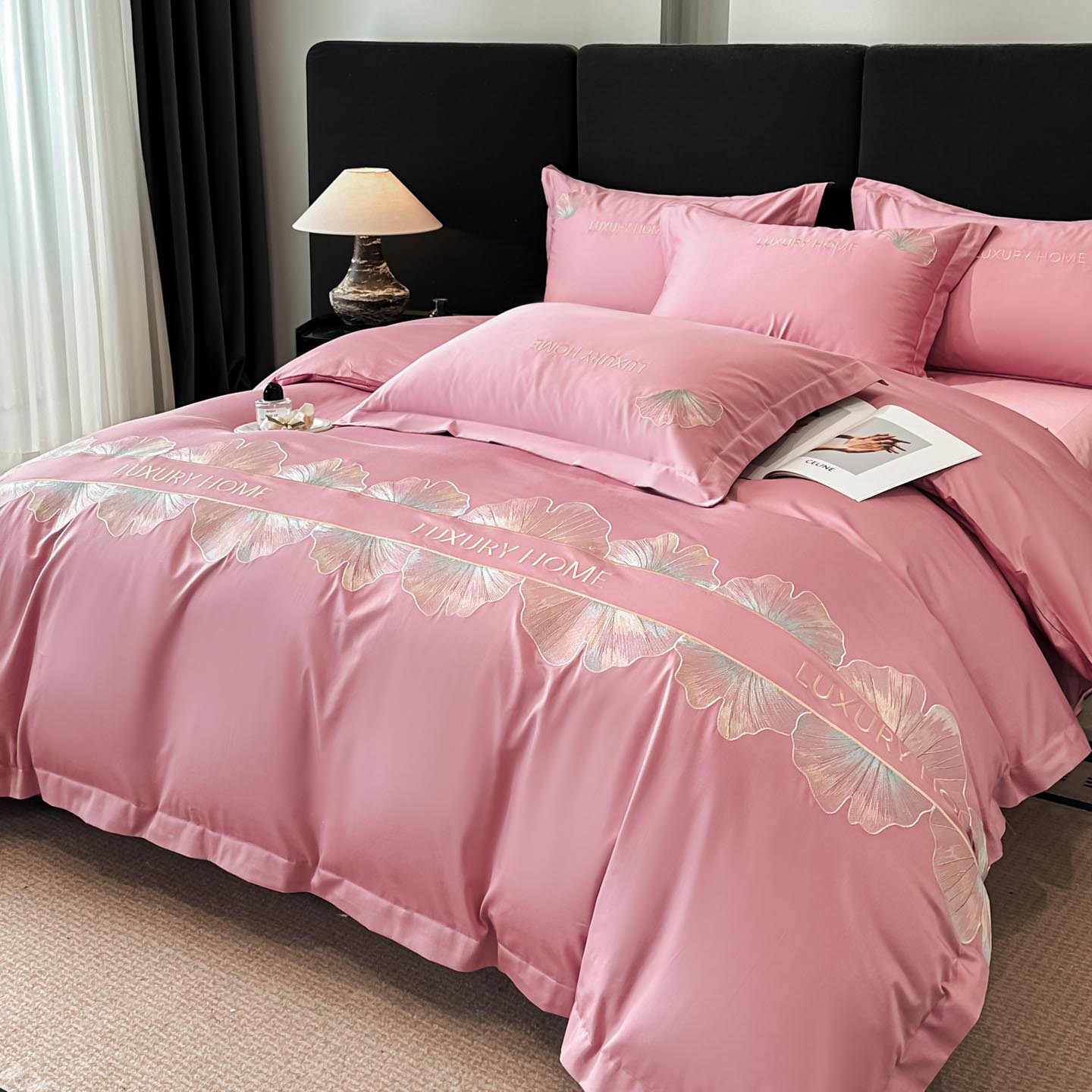 水星系列高端四件套全棉100%纯棉2026新款轻奢四季通用纯棉床单被套四件套 花漾-芙芮粉 1.5m 床单款 被套200*230cm四件套