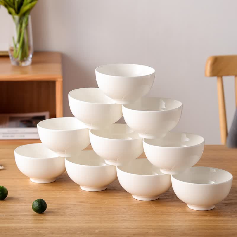 洁雅杰陶瓷碗中式白瓷小碗家用4.5英寸米饭碗喝汤碗面碗套装10只装属于什么档次？
