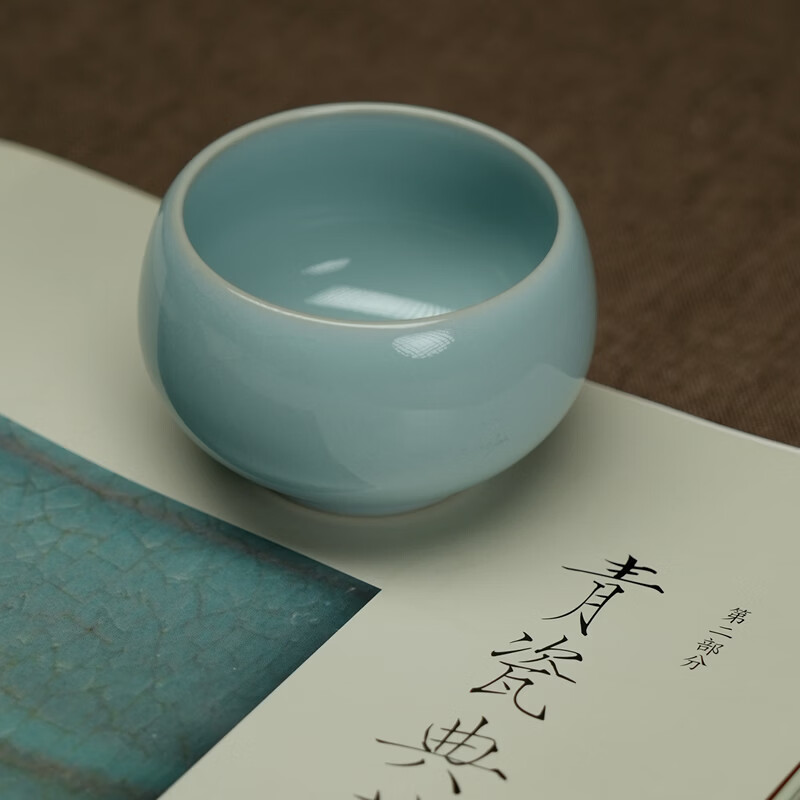 汝誉天下汝窑茶具茶杯主人杯禅定杯河南非遗汝州汝瓷手工天青冰裂开片可养 禅定杯100ml