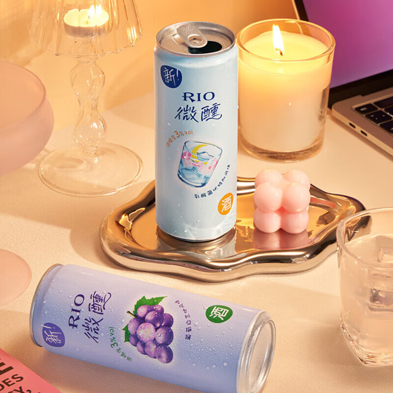 锐澳微醺330ml洋酒rio鸡尾酒清爽组合气泡果酒口味不足随机发货 微醺330*12