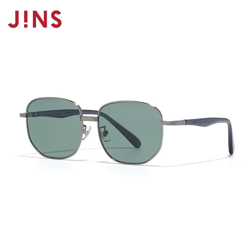 睛姿（JINS）金屬太陽眼鏡圓框時尚復(fù)古男女墨鏡MMF25S040 93槍色