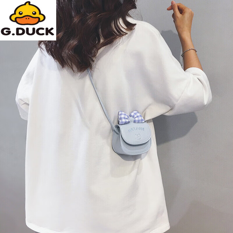 G.duck可爱迷你包包女2025新款小众个性休闲口红耳机包学生儿童斜挎小包 黑色