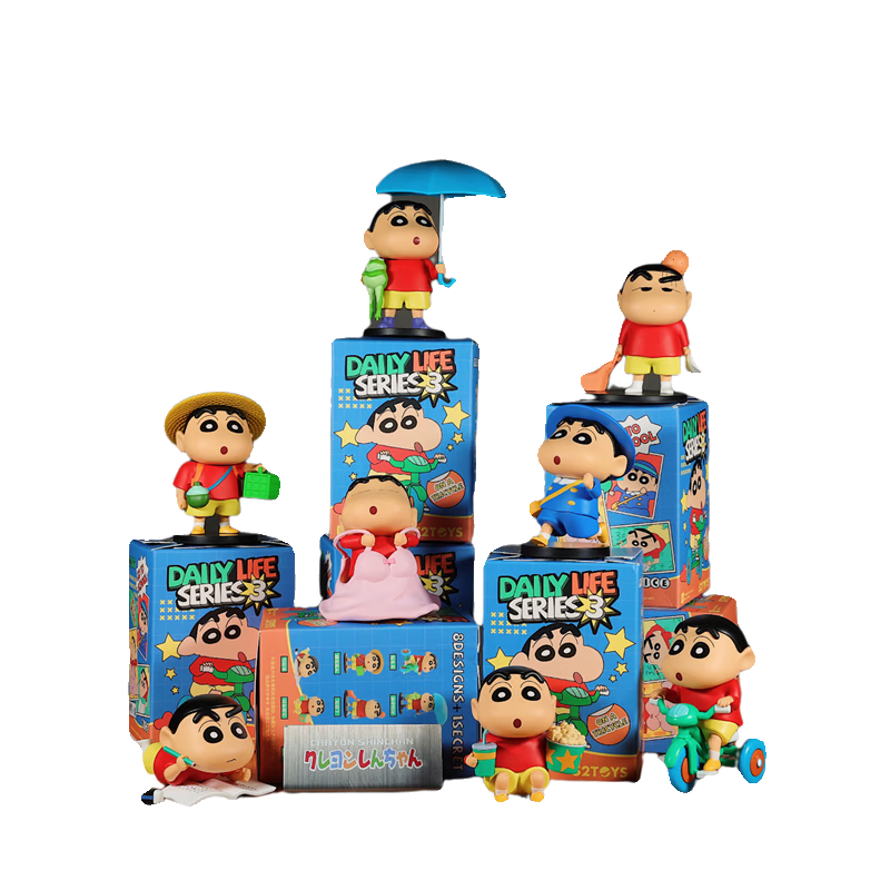 卡佰索蜡笔小新盲盒日常3系列随机2款潮玩礼盒 【日常系列3】随机一款