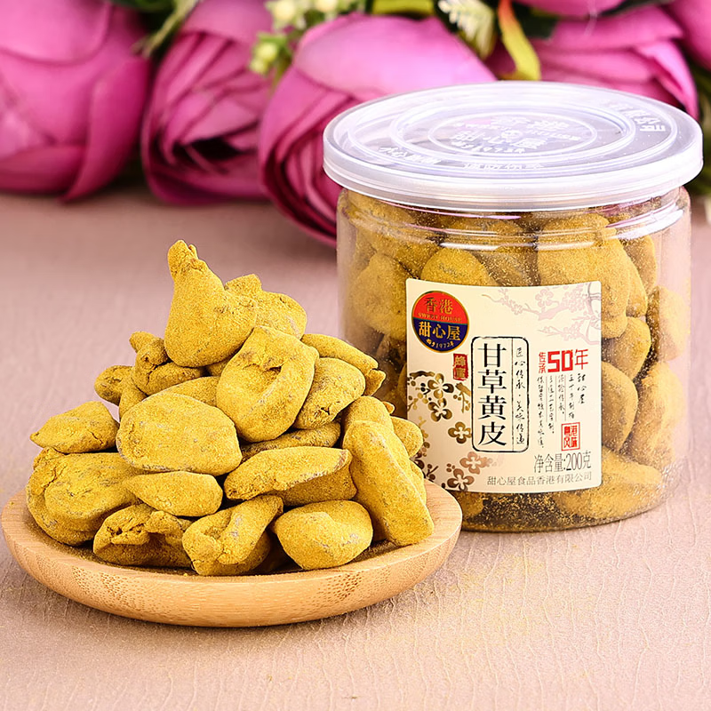 甜心屋香港鸡心黄皮水果干170g甘草无核蜜饯零食话梅蜂蜜手工竹盐 蜂蜜甘草黄皮200g