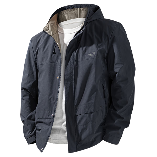 罗蒙立领夹克男秋季户外简约纯色夹克透气休闲男士外套商务男装