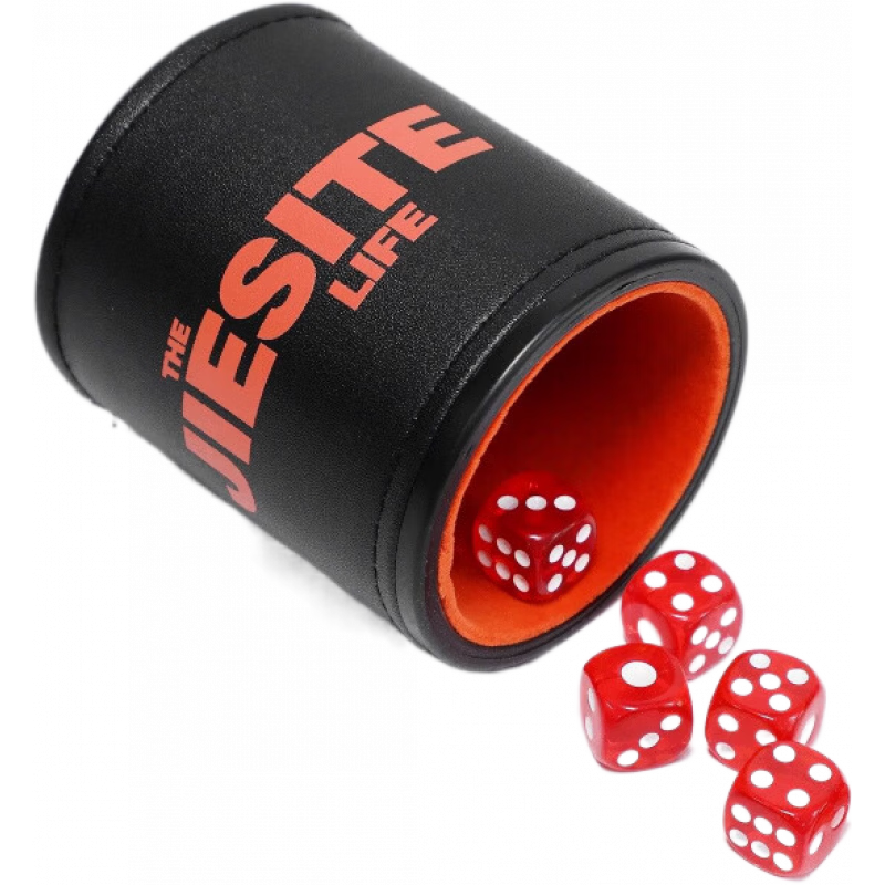 佳易娱乐（goodeasy）骰子骰盅套装筛盅摇骰子塞子色子甩子道具色盅带底座高颜值酒吧 爱马仕橙色5个 送30颗骰子