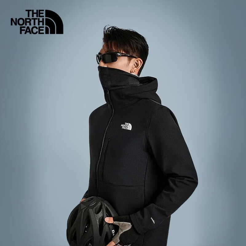 The North Face北面软壳外套男户外防风防泼水夹克83S5 黑色/4H0 M