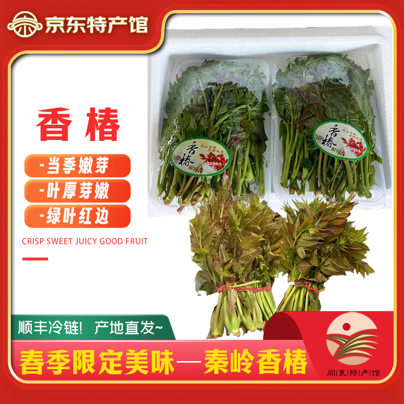 秦品堂香椿芽当季新鲜时令菜头茬秦岭香椿芽【顺丰冷链】叶绿色香椿嫩芽 【顺丰】半斤香椿