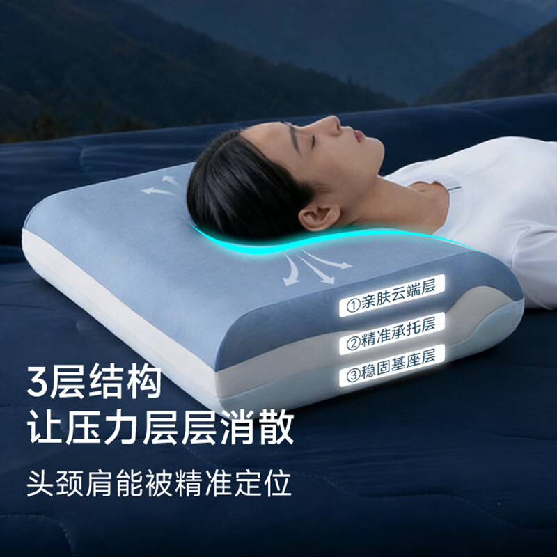 朵亚之星三代星球深睡枕pro3枕头护颈椎助睡眠记忆棉枕芯枕头套家用礼盒装 【深睡蓝】枕头+礼盒+枕套  单只 中枕 10cm