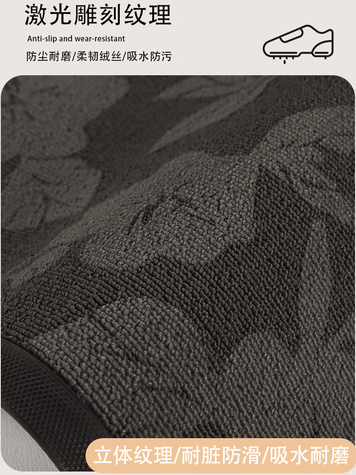 米黛蕾家用门口地垫进门高端大气入户灰色防滑轻奢脚耐脏免洗毯玄关 红色L-无字-激光雕刻入户垫 【定制尺寸请联系客服】