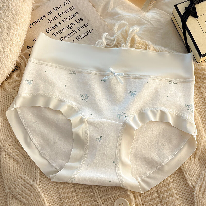 有只绵法式碎花女士内裤中腰弹力包臀7A抗菌透气棉裆无痕裸感少女内裤 五色组合 5条装 XL 110-130斤