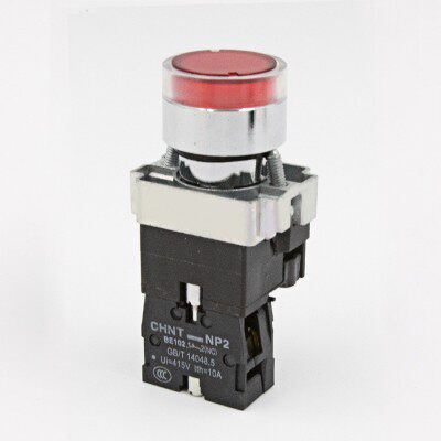 NP2-BW3462带灯按钮开关BW3361 BW3561BW3461 24V 220V红绿色 红色 AC220V 一常开
