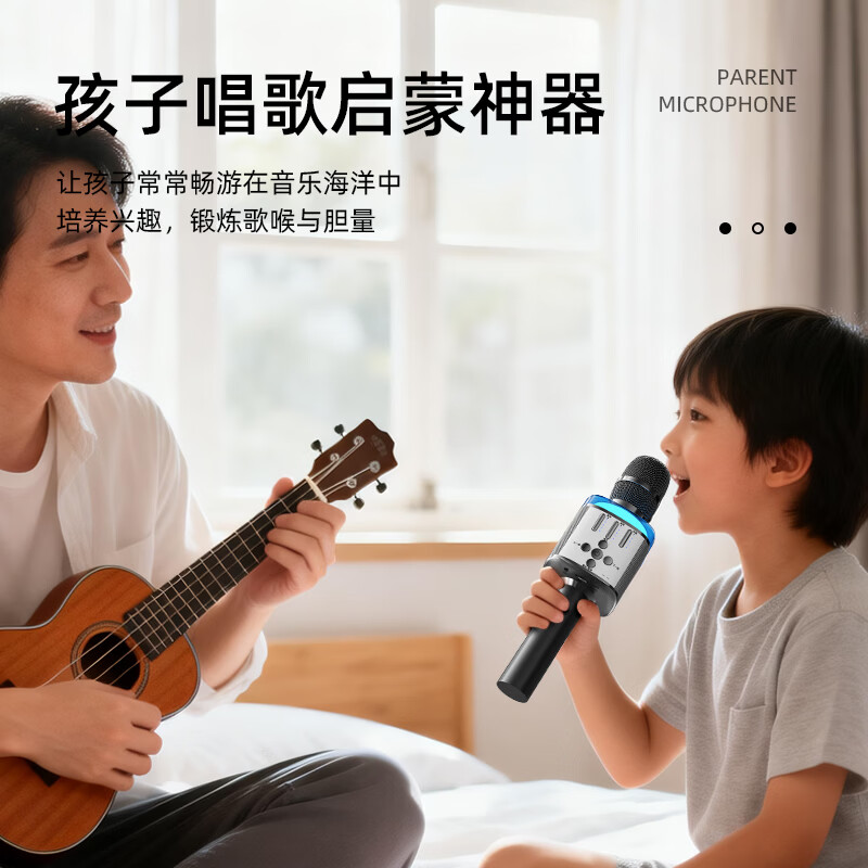爱国者(aigo)K162话筒音响一体麦克风家用K歌无线蓝牙音箱声卡KTV唱歌麦 K162K歌麦-锖色【智能美声版】送收纳包