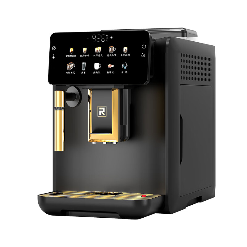 irmafreda艾尔菲德咖啡机全自动办公商用意式现磨中大型商务酒店式全自动研磨一体机奶泡萃取美式咖啡机 黑色手动奶泡咖啡机(R-10BE)