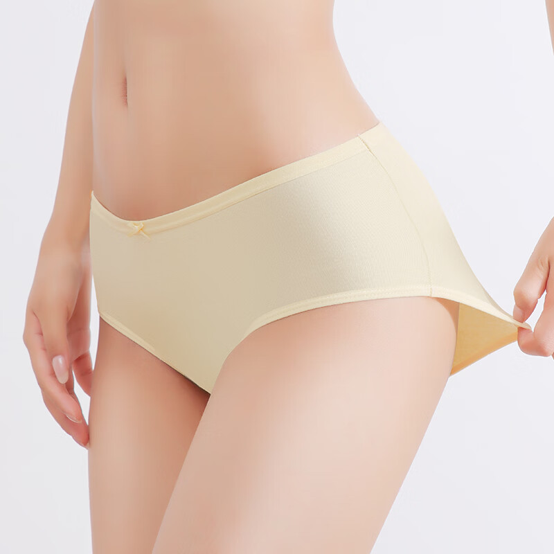 芝麻时光内裤女 全纯棉 10A抗菌抑菌底档三角裤中腰 纯棉短裤 精梳棉女生 【4条装】混色 2XL 建议145-160斤