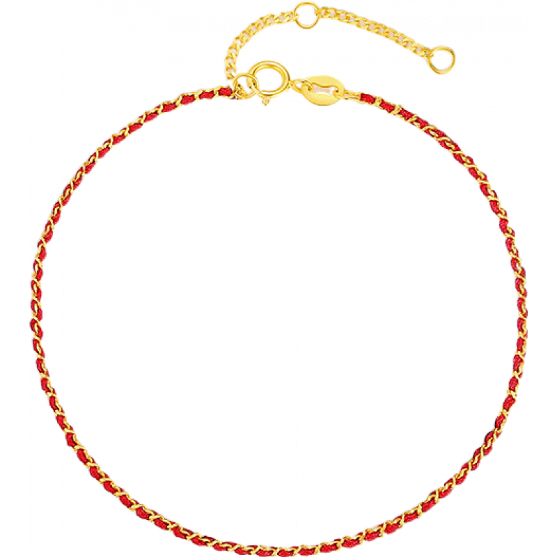 周大生【新年礼物】18K金本命年红绳手链编织手绳素链情侣款送女友男 18k金(小美满-红色 约0.75g)