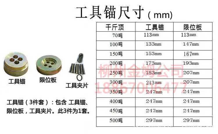 工具锚工具夹片预应力张拉m15工具锚张拉千斤顶锁工作锚具 限位板
