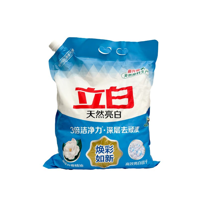 立白天然亮白低泡无磷型洗衣粉9.3斤 山茶花香 低泡易漂洗