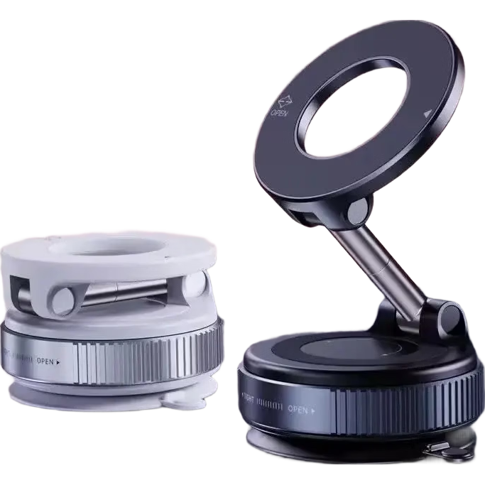 【包邮】2025新款真空滴胶吸盘磁吸手机支架多功能车载中控台防抖导航车内专用 升级磁吸款【黑色】