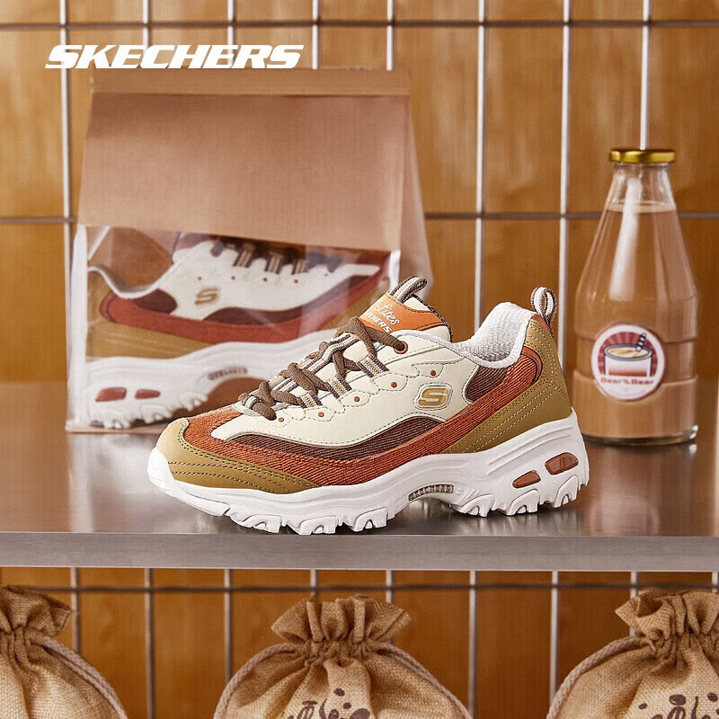 斯凯奇（Skechers）奶茶熊2代丨男女同款春夏老爹鞋潮流复古增高保暖熊猫鞋休闲鞋 【女款】枫糖拿铁/TPNT 36