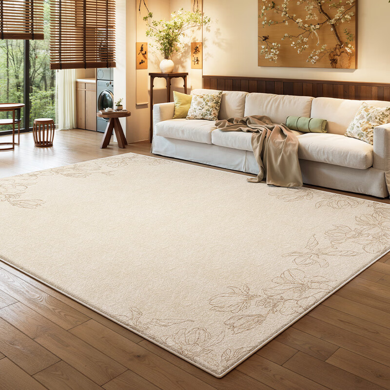 Y U-LIVE新中式地毯客厅2026新款防水免洗可擦禅意茶室沙发茶几中古风 S仿羊绒-兰色 定制请联系客服【享优惠】