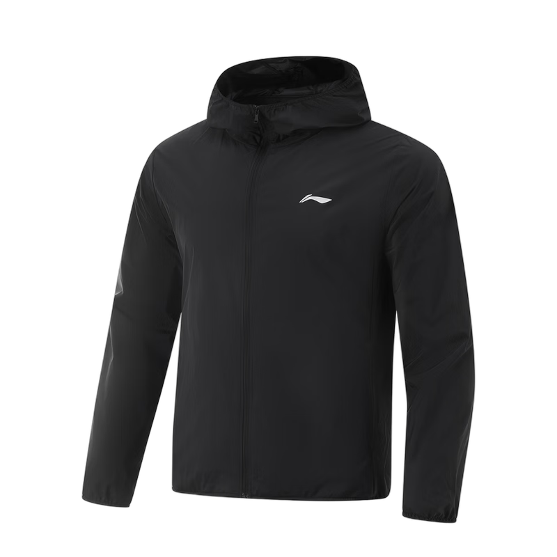 李宁防风防泼水防晒衣男子健身轻薄舒适休闲连帽运动风衣AFDV261