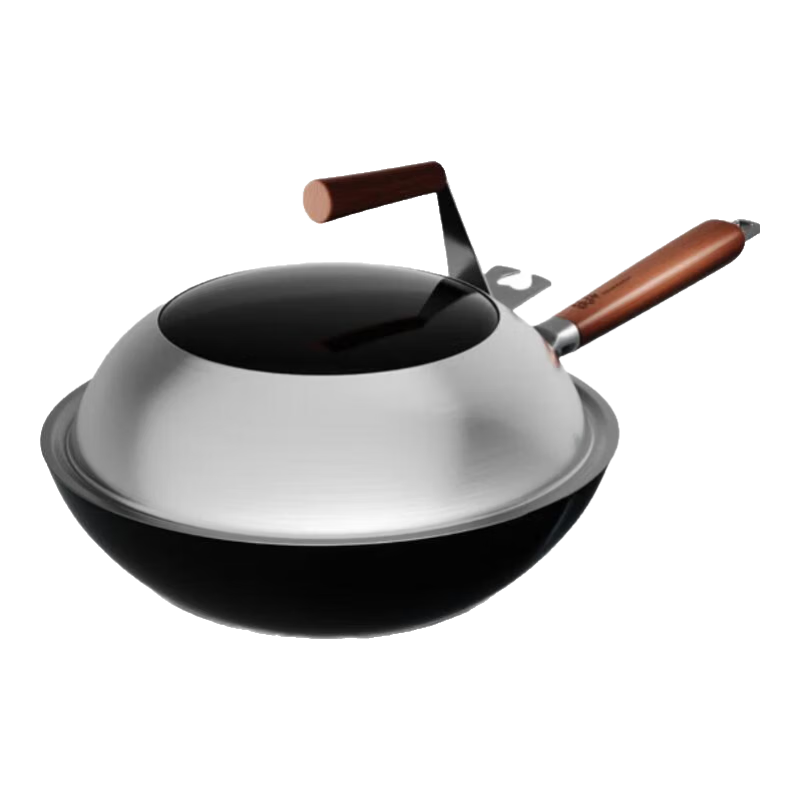 神田日本神田铁锅无涂层三代不易粘不易锈窒化铁锅炒锅家用炒菜锅 神田铁锅(免开锅含锅盖) 30cm