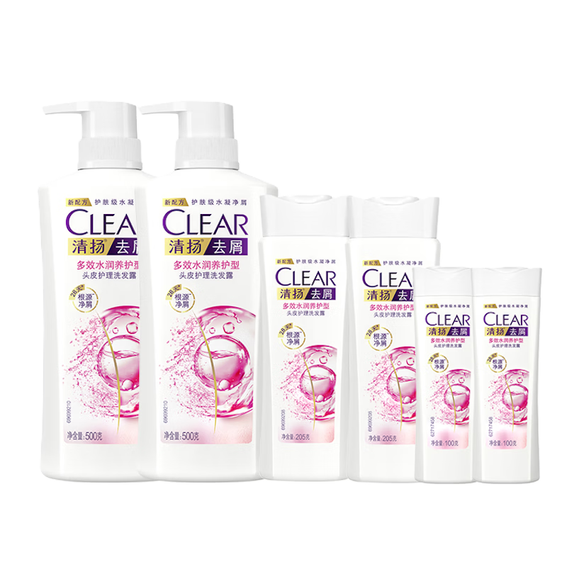 CLEAR ���� ��Чˮ���ƿ ϴ��ˮ 500g*2+205g*2+100g*2 88.9Ԫ
