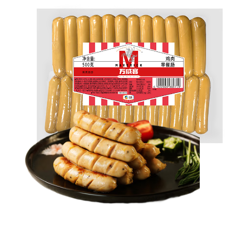 万威客 鸡肉早餐肠 1斤装/25根 香肠火腿肠肉肠热狗空气炸锅烧烤烘焙
