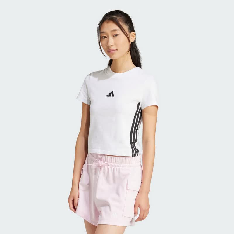 阿迪达斯（adidas）女子 运动型格系列 W 3S SJ BABY T 短袖 JE1239 白色 L