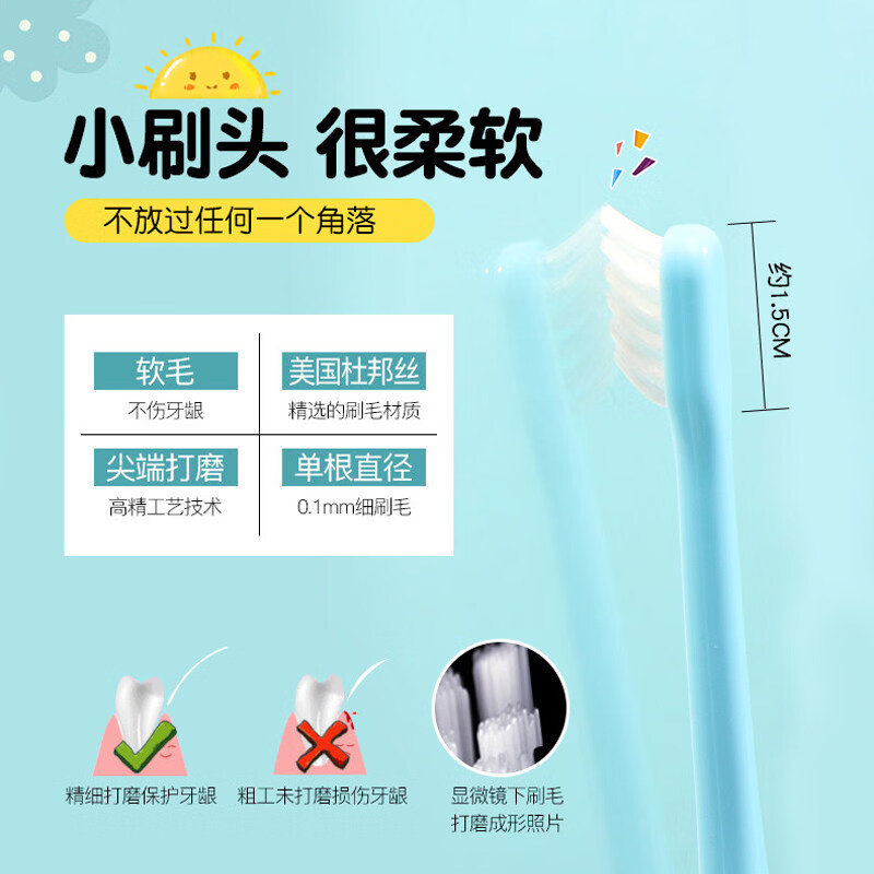 Ci日本进口儿童牙刷软毛长柄小头1-6岁宝宝6到12岁换牙期专用中毛 Ci儿童牙刷 中毛32M 6-12岁 3支 【颜色随机或备注】