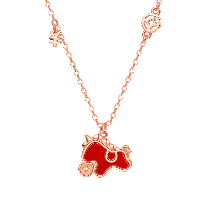 老凤祥本命年马年银项链女款玛瑙吊坠首饰38女神节礼物女友老婆