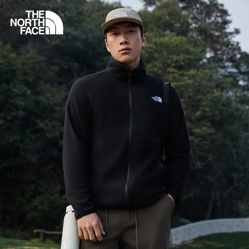 北面（The North Face）抓绒衣情侣款Glacier外套户外立领保暖可做冲锋衣内胆26秋冬新品 8FHX/JK3/宇宙黑/男款 XL