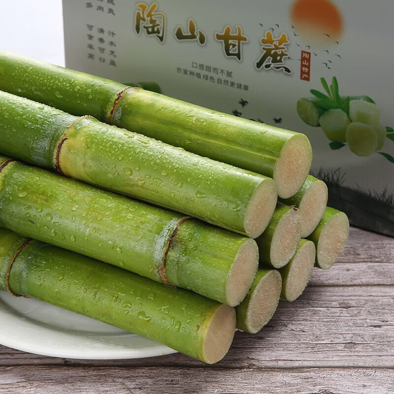 余悦陶山甘蔗【顺丰速发】青皮甘蔗中段当季新鲜水果整箱温州手撕甘蔗 带箱3斤丨精选中段果蔗丨净2.5斤