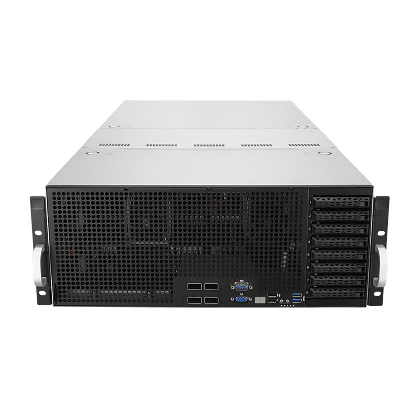 深图师华硕ESC8000-G4/RTX5090深度学习主机8路GPU服务器AI人工智能高性能仿真计算部署大模型推理电脑 不含CPU、内存、硬盘、显卡 华硕ESC8000G4服务器准系统