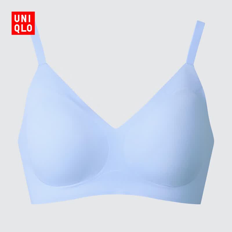 优衣库女装无钢圈文胸/软支撑弹嘟嘟柔托BRA 479194 482667 482667/62粉蓝色 L 推荐E70 C75 D75 E75 B80 C80