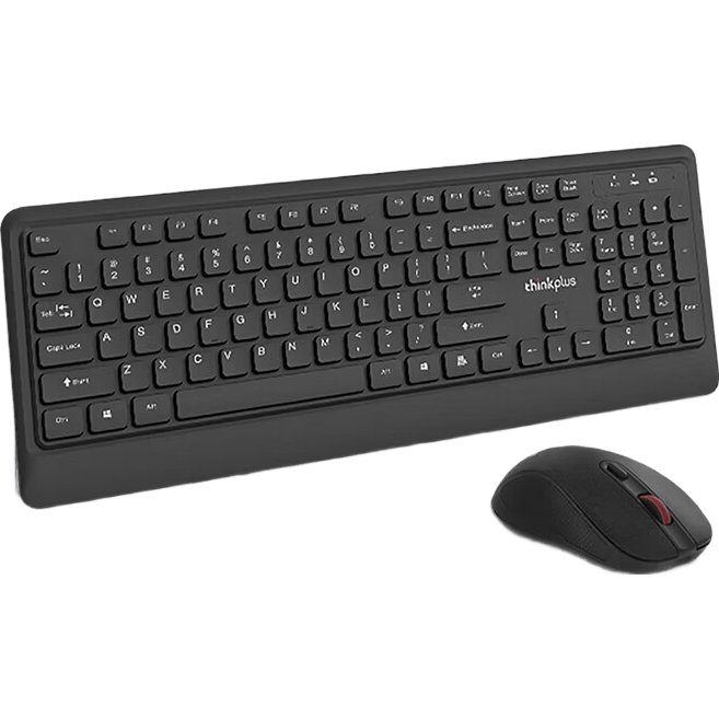 ThinkPad联想thinkplus无线键盘鼠标套装全尺寸2.4G无线传输超薄笔记本电脑办公键鼠套装 KM210-PRO【无线套装】