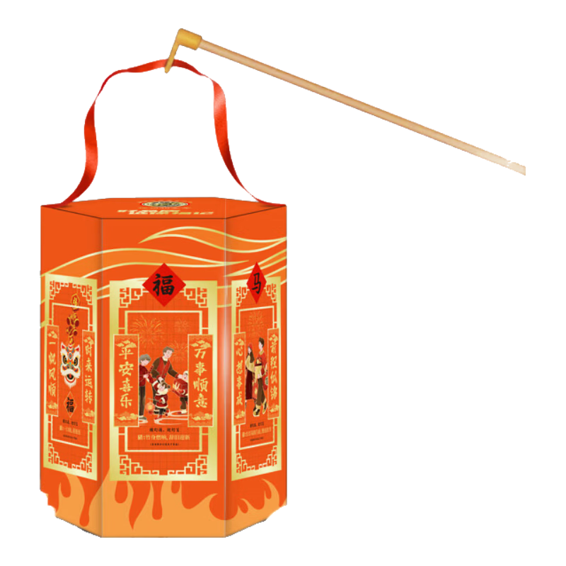 徐福记六福临门灯笼礼盒 年货礼盒 混合糕点果冻零食 DIY定制灯笼新年 【内赠红包】灯笼礼盒666g