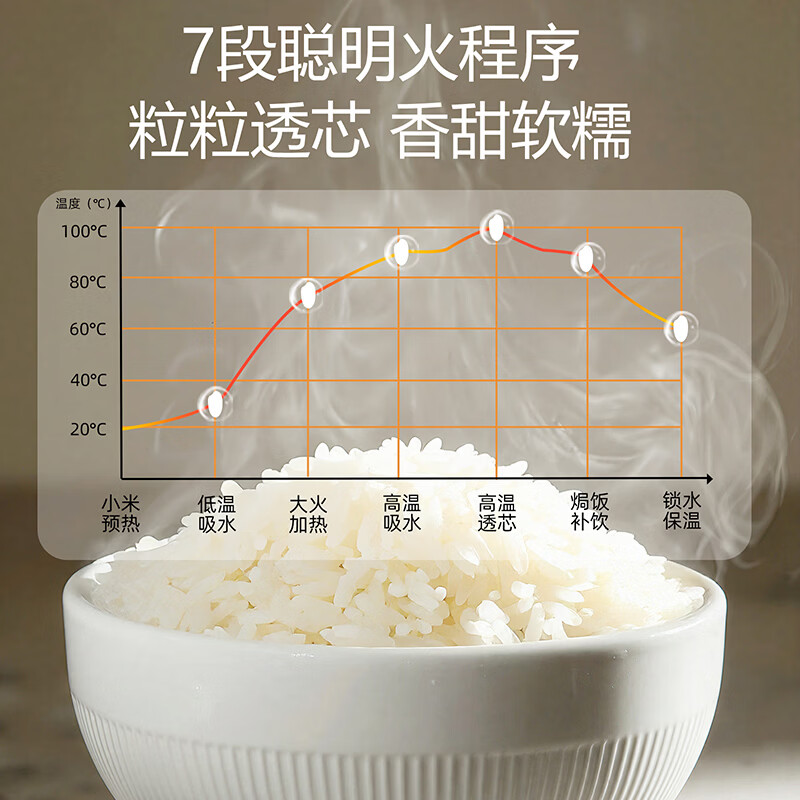 三角牌（Triangle）电饭煲 家用大容量简易操作老式西施煲不粘内胆柴火饭小型电饭锅带蒸笼 6L 升级陶瓷油厚釜胆（适用5-9人）