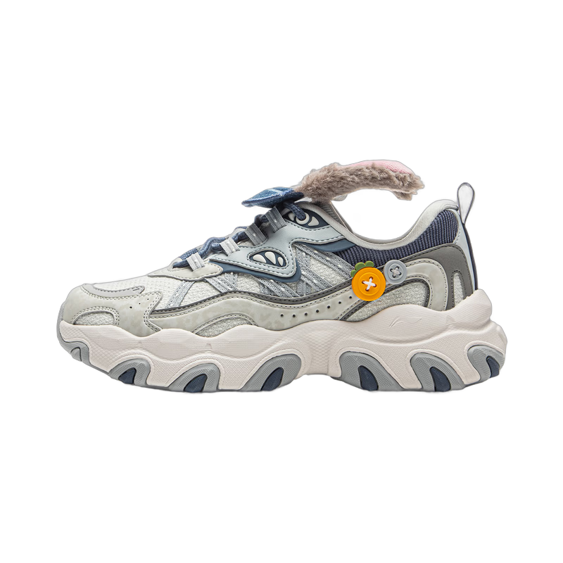 李宁猫爪LITE3|经典休闲鞋女鞋26马年新款复古厚底增高老爹鞋运动鞋子 兔子警官配色-灰390-4 38