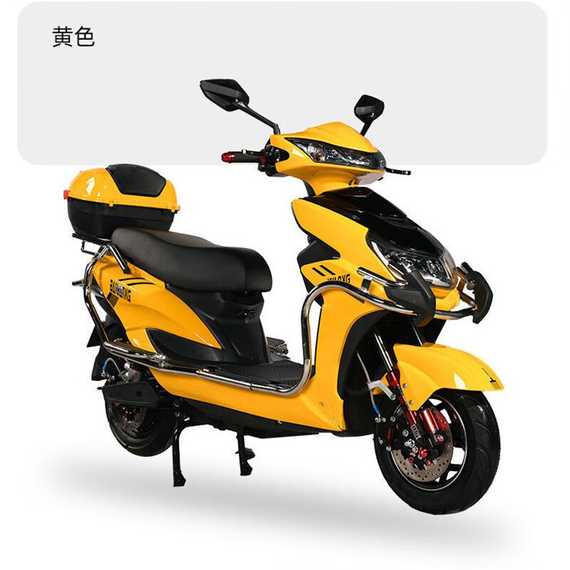 大黄蜂电动车72v锂电池电瓶车外卖大功率电动摩托车踏板助力车 黄色
