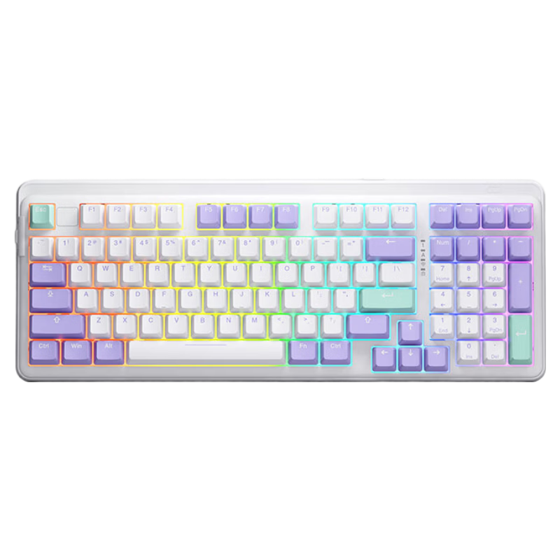 达尔优（dareu）A98专业版98配列有线/无线/蓝牙三模客制化机械游戏电竞RGB背光键盘  梦遇HIFI轴-绝绝紫