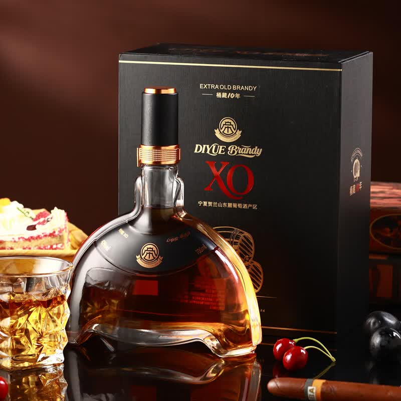 帝月中式白兰地XO-10国产葡萄烈酒700ml洋酒蒸馏酒42度礼盒装正品送礼 桶藏10年XO白兰地【礼盒装】 700mL 6瓶