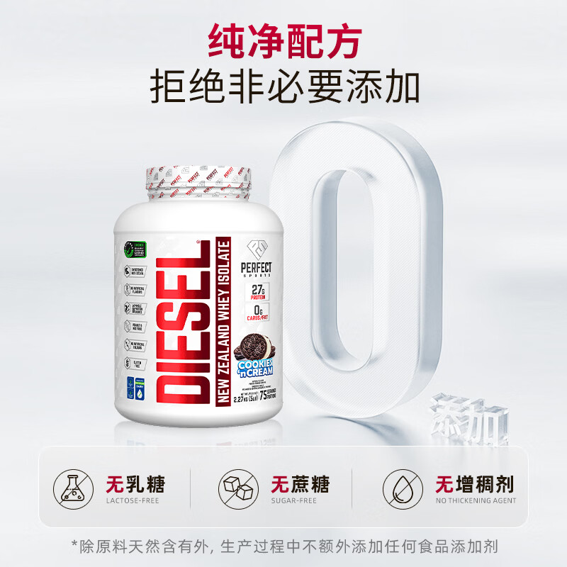PERFECT SPORTS加拿大100%草饲0糖分离乳清蛋白粉 5磅2.27kg 高蛋白快吸收低热量 菠萝芒果味 908g*1罐 【小罐试吃装】