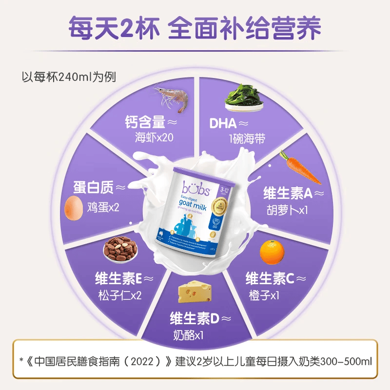 Bubs澳洲进口婴幼儿A2配方羊奶粉羊奶小分子蛋白+益生菌DHA 4段以上 600g 3罐 【满12加送150元】效期27.11月