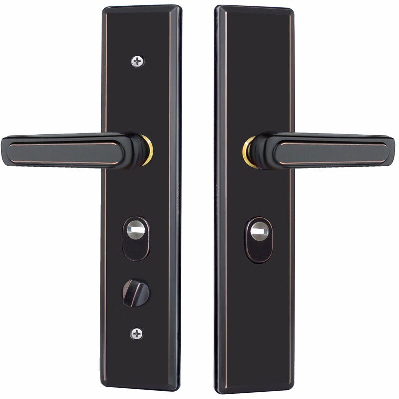 云航防盗门锁套装免费上门安装家用通用型大门锁不锈钢防盗门锁把手 黑钛铜防盗门把手指导安装